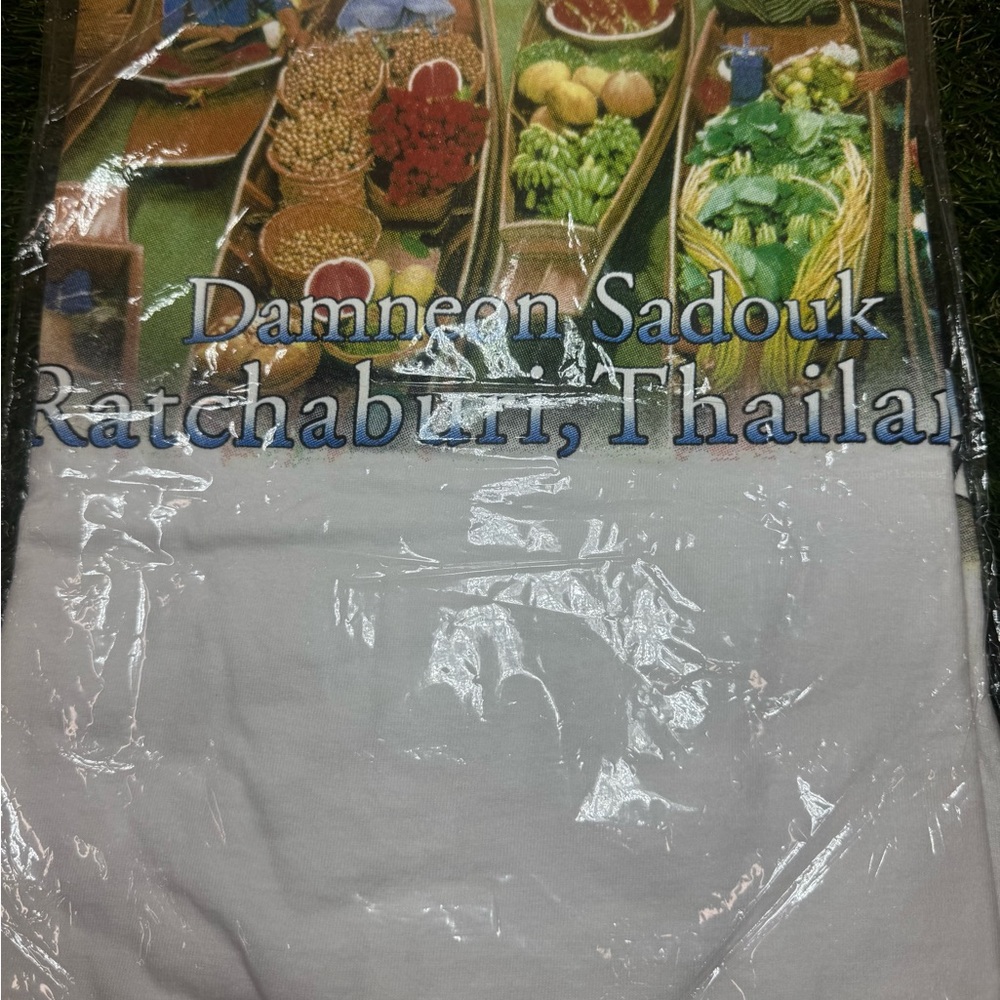 White Graphic T-Shirt with Market Print